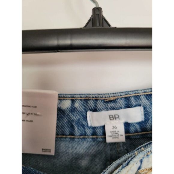 BP shorts Womens 26 Denim Jean Blue Bleached Washed Distressed Raw Cutoff New - Picture 7 of 7